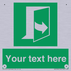 Custom sign safe condition door opens pulling left hand side